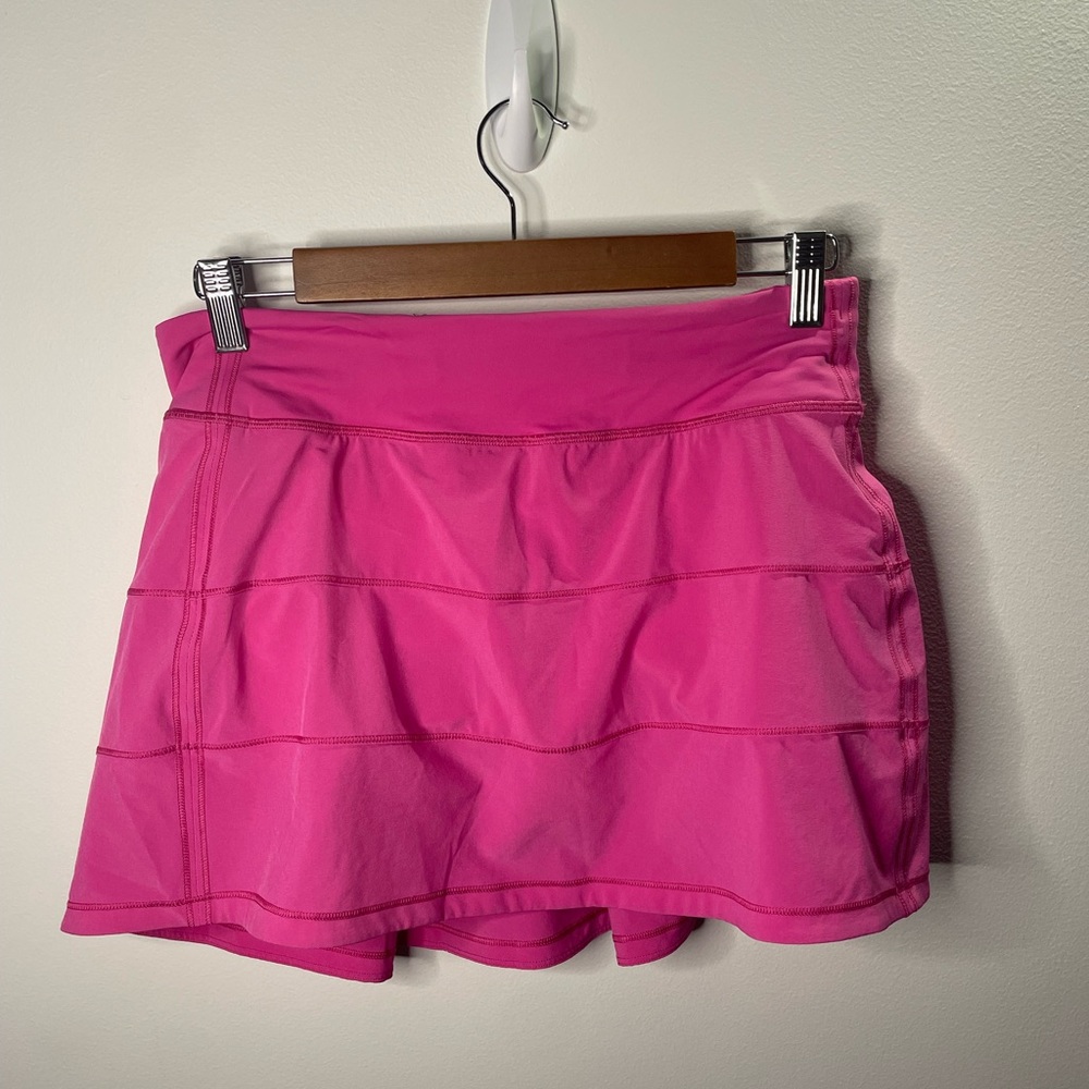 Lululemon Sonic Pink Pace Rival Mid Rise Skirt Tall Pickleball Tennis Prep Girly